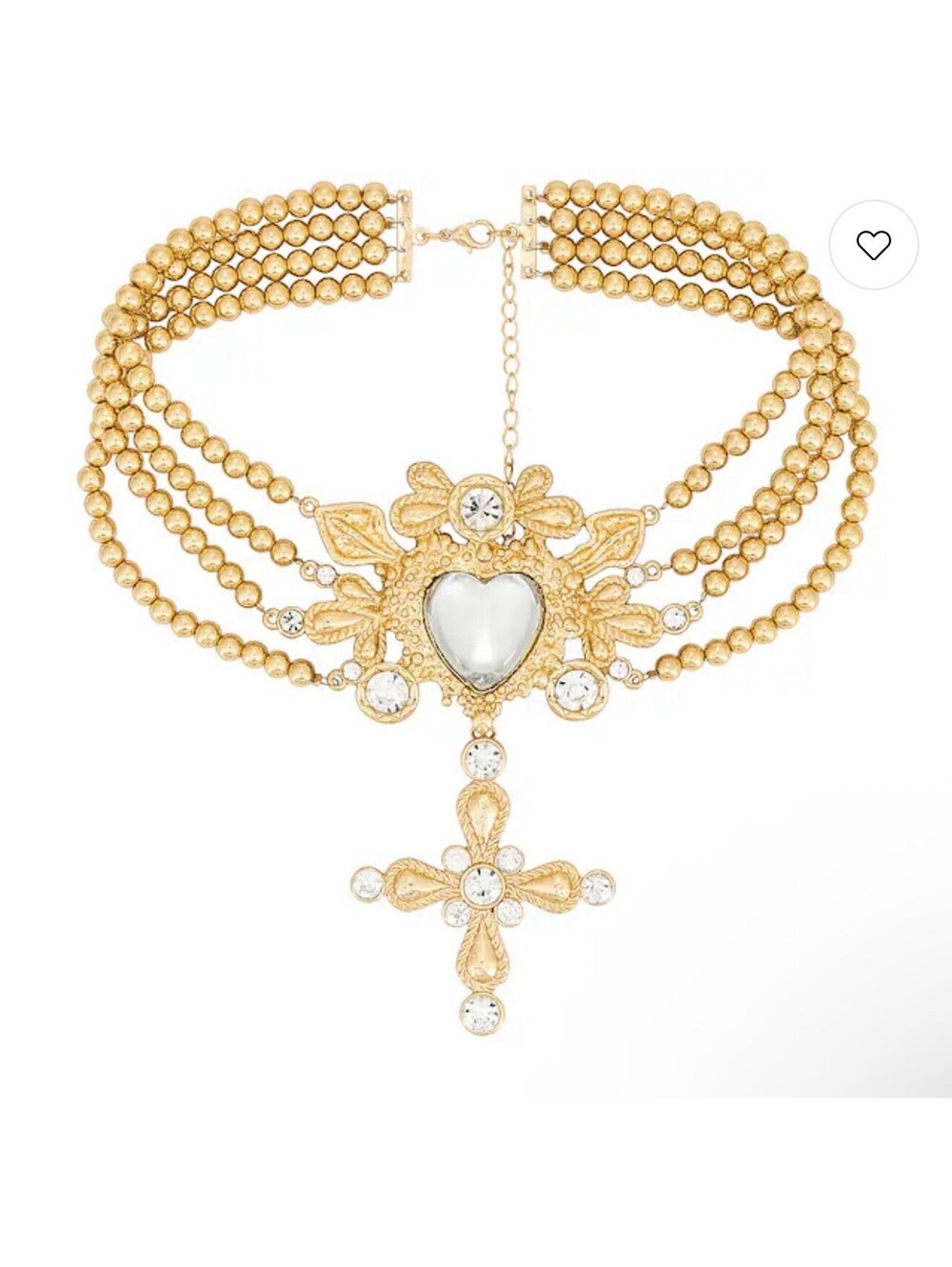 8 Other Reasons throne choker opal Gold Heart Cross Choker Necklace MSRP $96